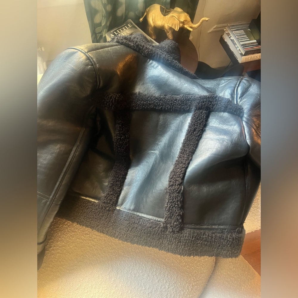 Apparis Black Shearling Jacket - Picture 4 of 6